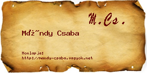 Mándy Csaba névjegykártya