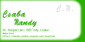 csaba mandy business card